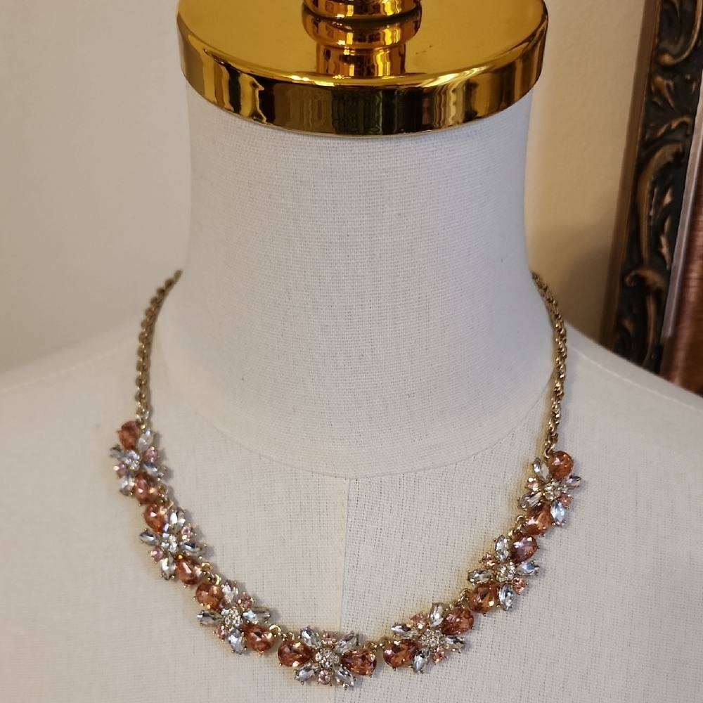 Charter Club Rose Gold Crystal Floral Necklace - Women's Jewelry